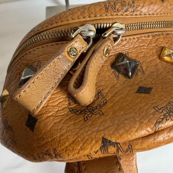 MCM Brown Backpack with Gold and Silver Studs - Picture 8 of 10